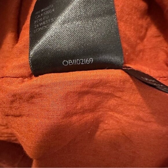 Urban Outfitters Rust Satin Wrap Dress Short Sleeve Size Medium Boho Autumncore - Picture 10 of 11